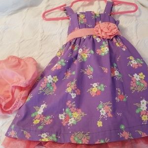 Adorable floral spring dress with diaper cover